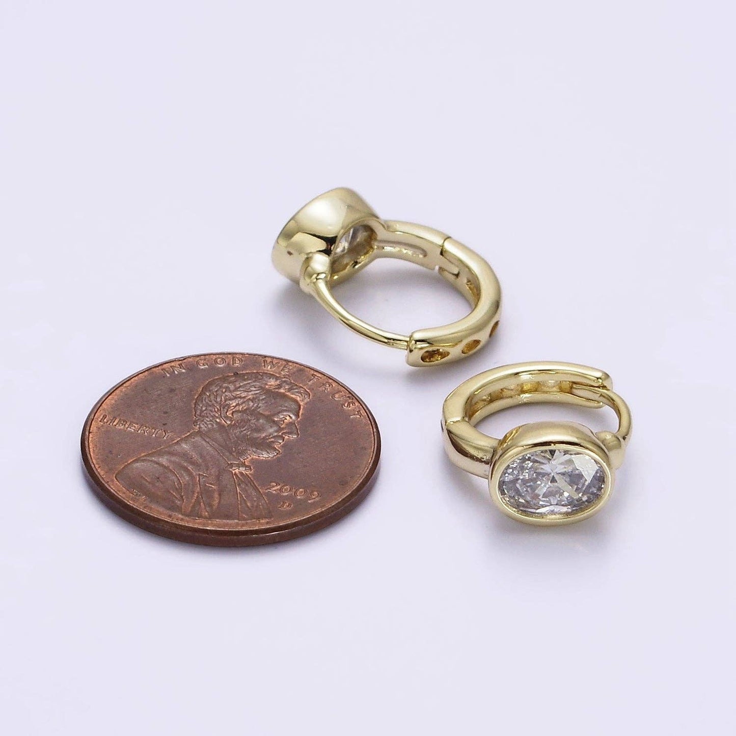 Oval Diamond Hoops