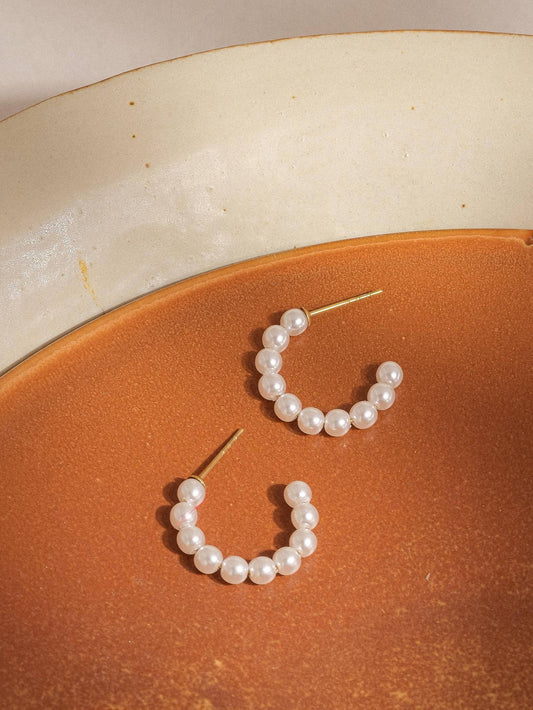 Classic Pearl Hoops