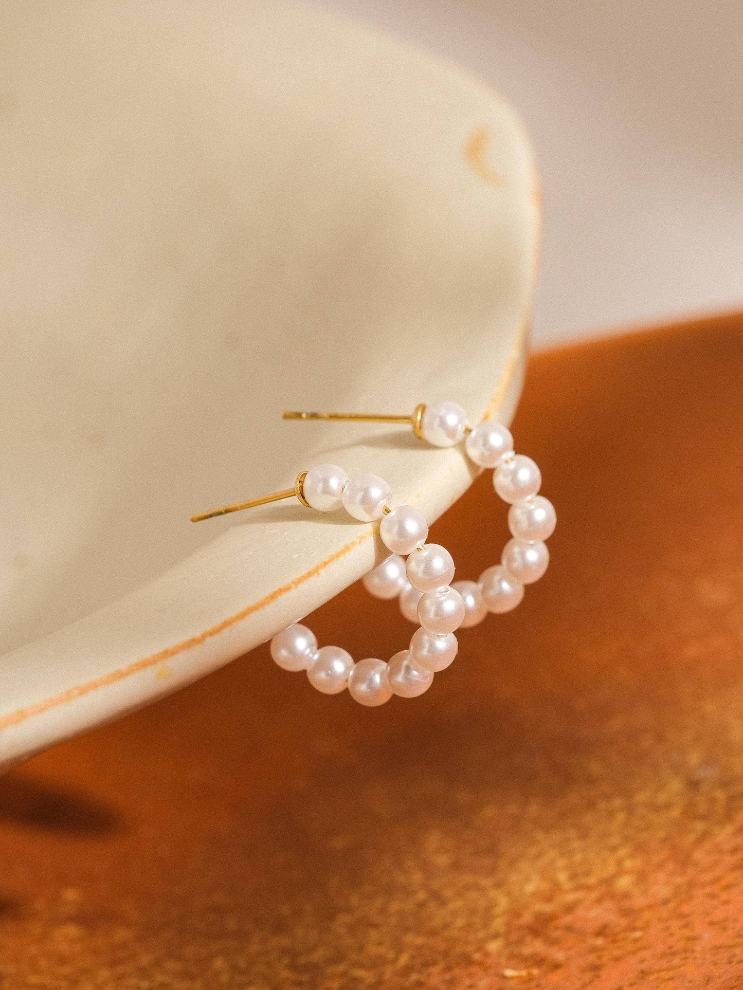 Classic Pearl Hoops