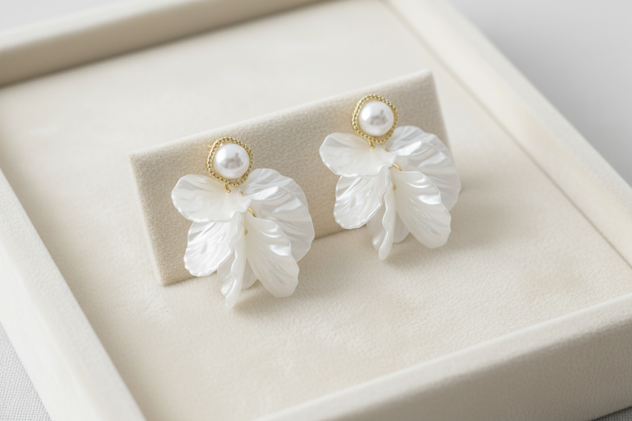 Vintage Pearl Petal Dangles