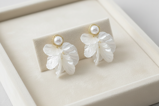 Vintage Pearl Petal Dangles