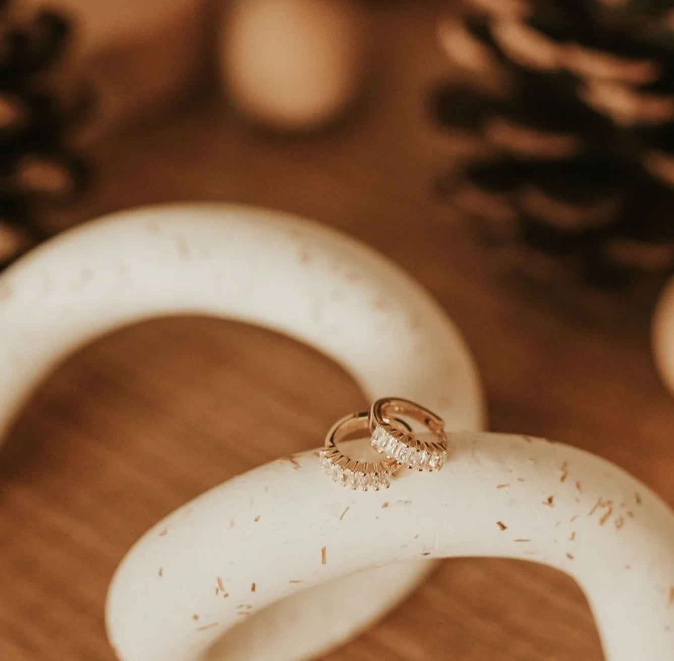Dainty Baguette Hoops