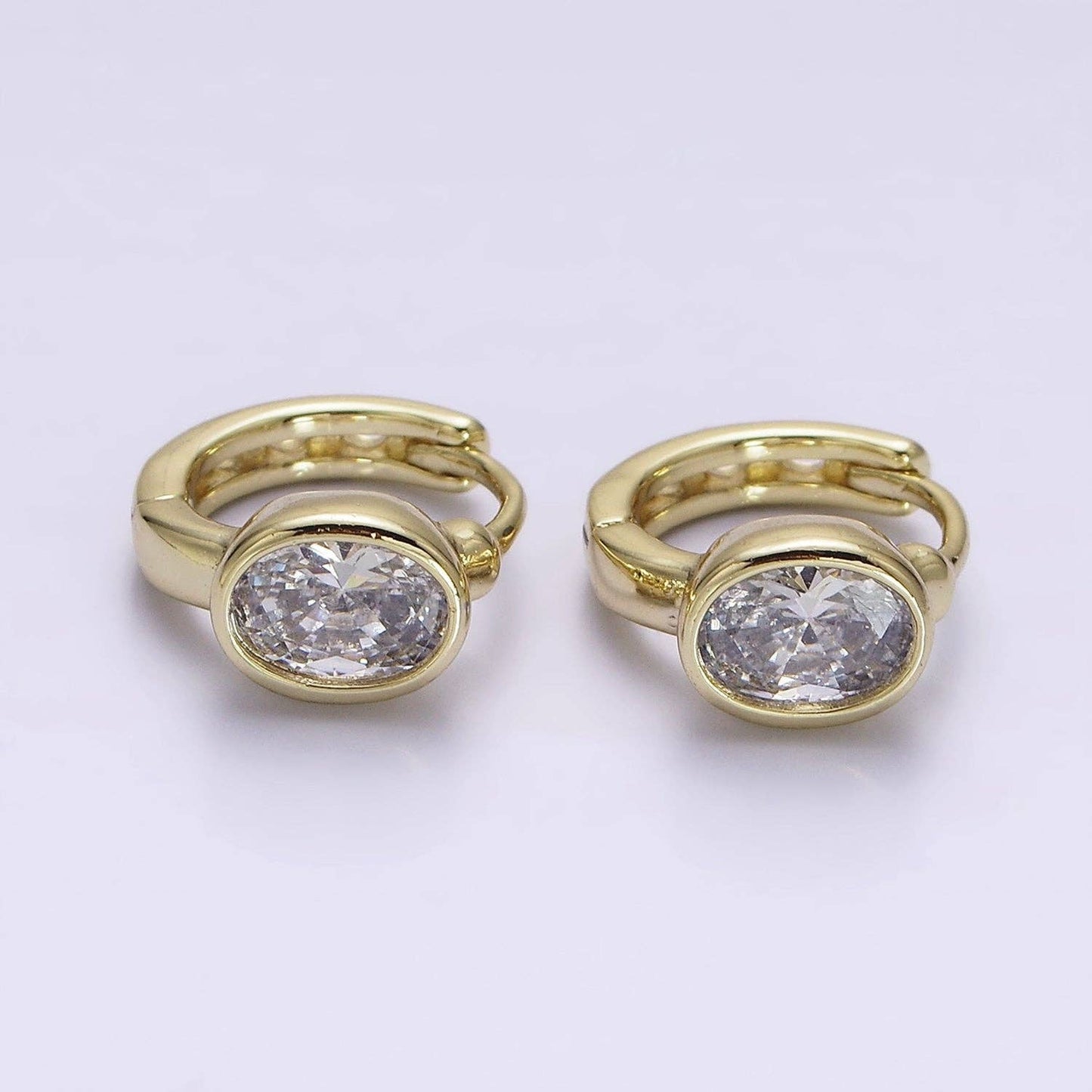 Oval Diamond Hoops