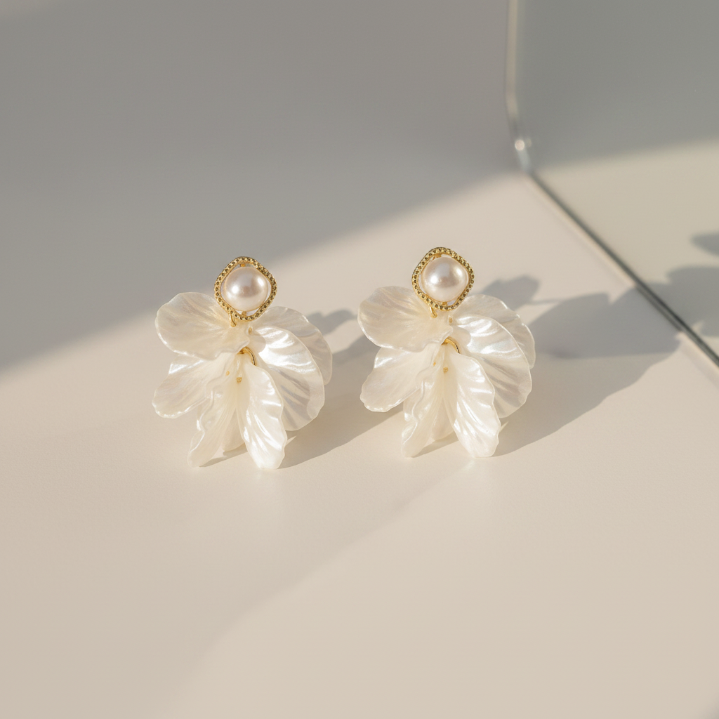 Vintage Pearl Petal Dangles